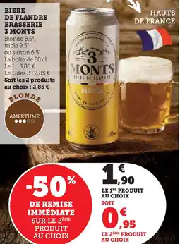 Super U Biere de flandre brasserie 3 monts offre