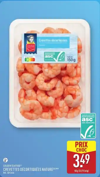 ALDI GOLDEN SEAFOOD Crevettes décortiquées nature offre