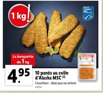 Lidl 10 panés au colin d'Alaska MSC offre