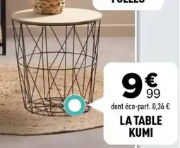Centrakor La table kumi offre