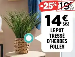 Centrakor Le pot tressé d'herbes folles offre