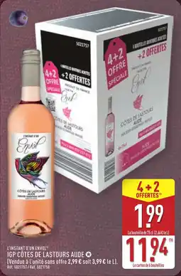 ALDI L'INSTANT D'UN ENVOL Igp côtes de lastours aude offre
