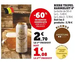 U Express Karmeliet Bière Tripel 8° offre