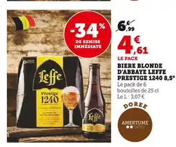 U Express LEFFE Biere blonde d'abbaye Prestige 1240 8,5° offre