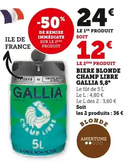 U Express Gallia Bière blonde Champ Libre Gallia 5,8° offre