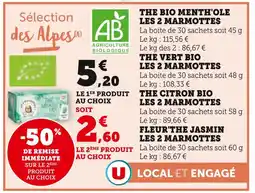 U Express LES 2 MARMOTTESt Thé Bio Mentholé offre