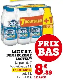 U Express Lactel Lait U.H.T. demi écrémé offre