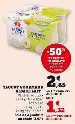 U Express Alsace Lait Yaourt gourmand offre