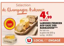 U Express GAEC des Barraques Langres fermier AOP offre