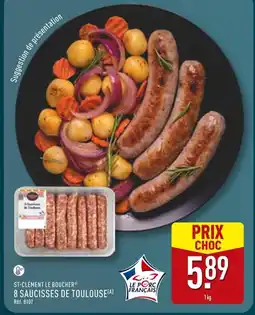 ALDI ST-CLÉMENT LE BOUCHER 8 saucisses de toulouse offre