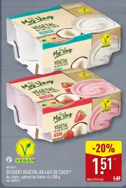 ALDI MY VAY DESSERT VÉGÉTAL AU LAIT DE COCO offre