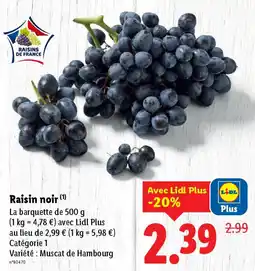 Lidl Raisin noir offre