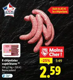 Lidl 6 chipolatas supérieures offre