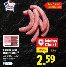 Lidl 6 chipolatas supérieures offre