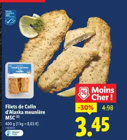 Lidl Filets de Colin d'Alaska meunière MSC offre