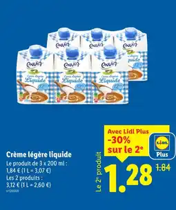 Lidl Envia Crème légère liquide offre
