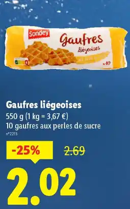 Lidl Sondey Gaufres liégeoises offre