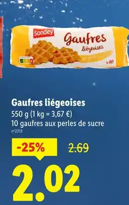 Lidl Sondey Gaufres liégeoises offre