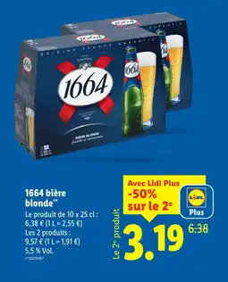 Lidl 1664 Bière blonde offre