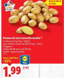 Lidl Pomme de terre nouvelle récolte offre