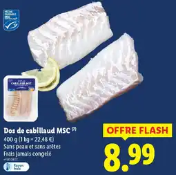 Lidl Dos de cabillaud MSC offre