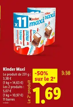 Lidl Kinder Maxi offre