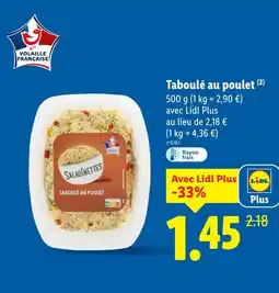 Lidl Saladinettes Taboulé au poulet offre