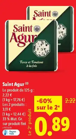 Lidl Saint Agur offre