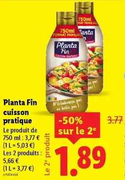 Lidl Planta Fin cuisson pratique offre