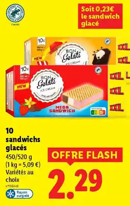 Lidl 10 sandwichs glacés offre