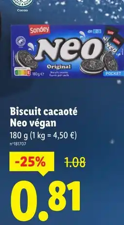 Lidl NEO VEGAN Biscuit cacaoté offre