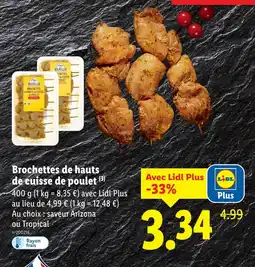 Lidl Le Gaulois Brochettes de hauts de cuisse de poulet offre