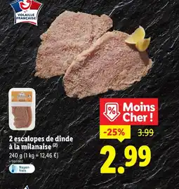 Lidl L'Etal du Volailler 2 escalopes de dinde à la milanaise offre