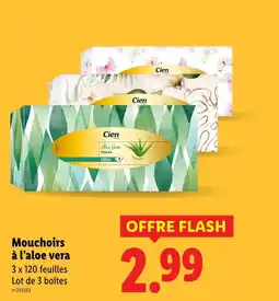 Lidl Cien Mouchoirs à l’aloe vera offre