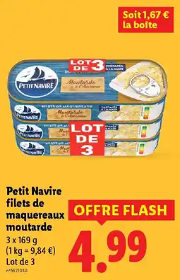 Lidl Petit Navire filets de maquereaux moutarde offre