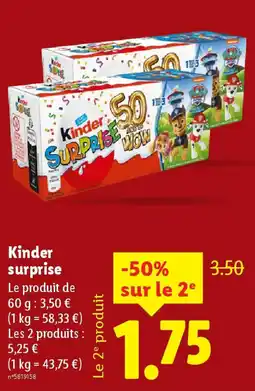 Lidl Kinder surprise offre