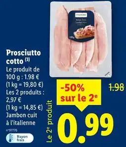 Lidl Italiamo Prosciutto cotto offre