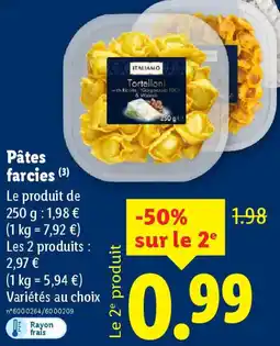 Lidl Italiamo Pâtes farcies offre