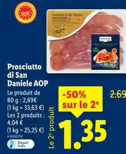 Lidl ITALIAMO Prosciutto di san daniele AOP offre