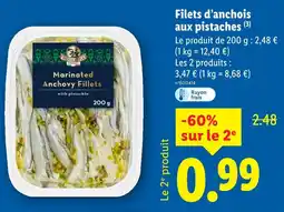 Lidl Sicilia Style Italiamo Filets d'anchois aux pistaches offre
