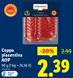 Lidl Italiamo Coppa Piacentina AOP offre