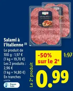 Lidl ITALIAMO Salami à l’italienne offre