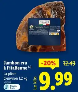 Lidl ITALIAMO Jambon cru à l’italienne offre