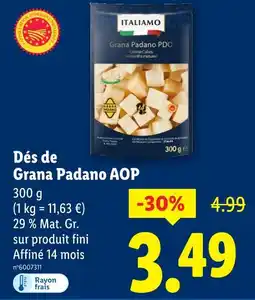 Lidl Italiamo Dés de Grana Padano AOP offre