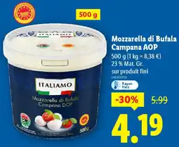 Lidl Italiamo Mozzarella di bufala campana AOP offre