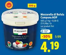 Lidl ITALIAMO Mozzarella di bufala campana AOP offre