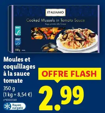 Lidl Italiamo Moules et coquillages à la sauce tomate offre