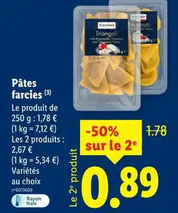 Lidl Italiamo Pâtes farcies offre