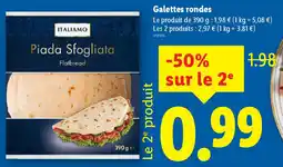 Lidl Italiamo Galettes rondes offre