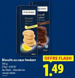 Lidl Italiamo Biscuits au cœur fondant offre